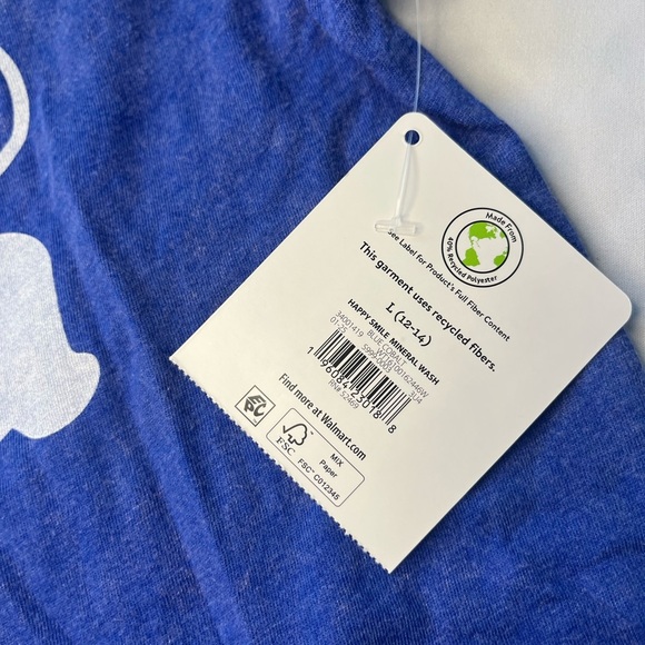 Blue Short Sleeve Tee with Happy Mama Print - Picture 4 of 7